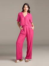 Fuchsia Pink Viscose Lapel Co-Ord Set