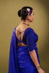 Blue Blouse Shadow Padded Cotton Blouse