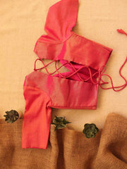 Gulaabi Pink Cotton Backless V-Neck Blouse