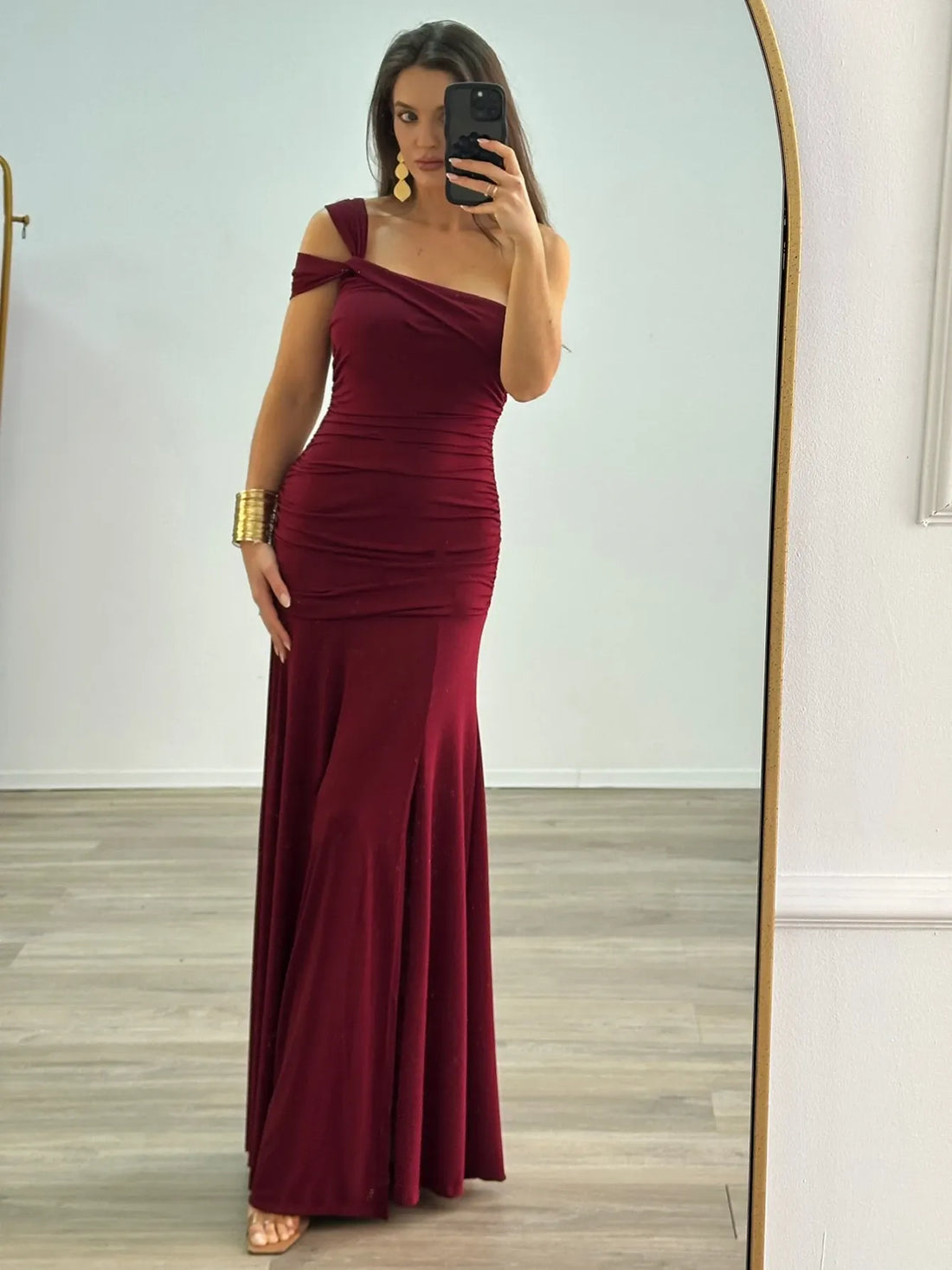 Navy Flat Jersey Knotted Cocktail Dress
