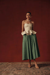 Oyster Cotton Linen Twill Top