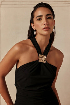 Jet Black Elegant Tulle Dress