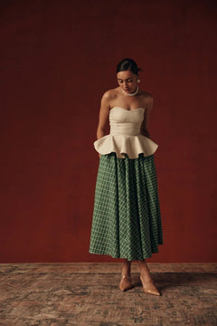 Oyster Cotton Linen Twill Top