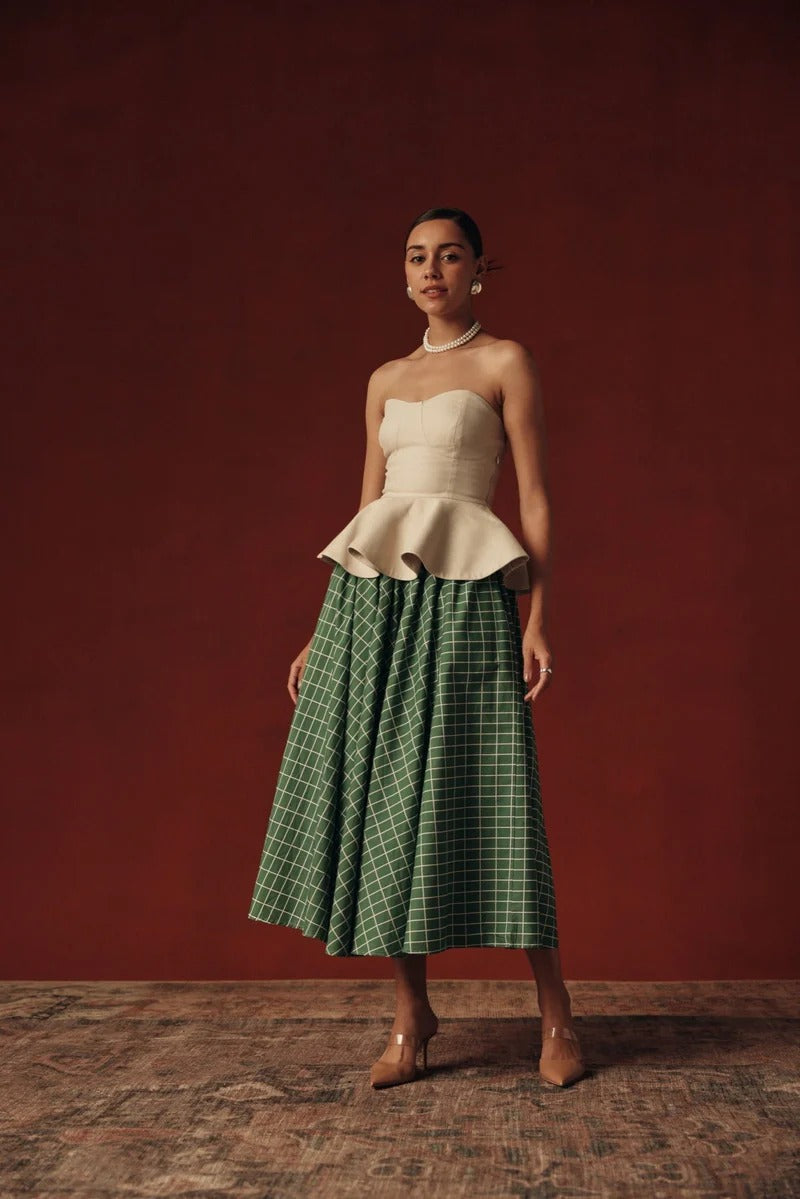 Oyster Cotton Linen Twill Top