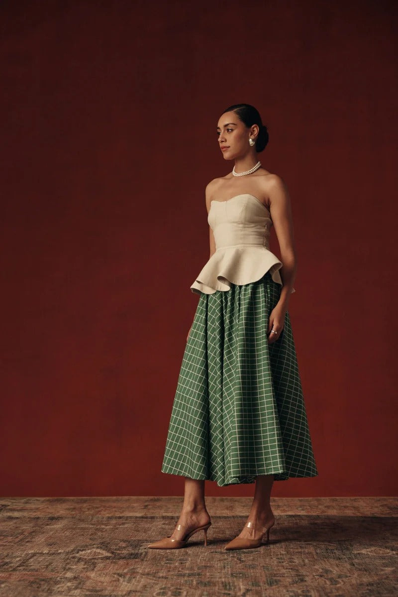 Oyster Cotton Linen Twill Top