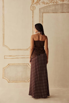 Rich Chocolate Brown Cotton Satin Top