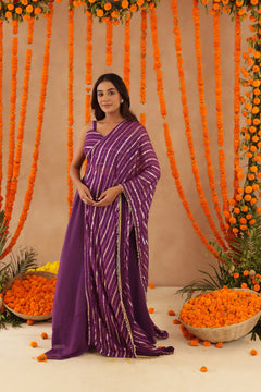 Pink Lurex Fusion Indo-Western with Designer Blouse
