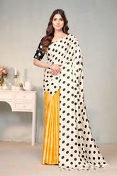 Garden Glow Satin Half and Half Saree