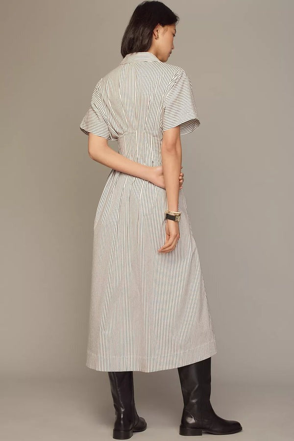 Striped Pleated Waist Tobie Dress