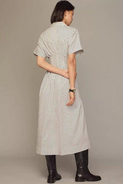 Striped Pleated Waist Tobie Dress
