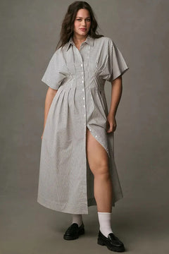 Striped Pleated Waist Tobie Dress