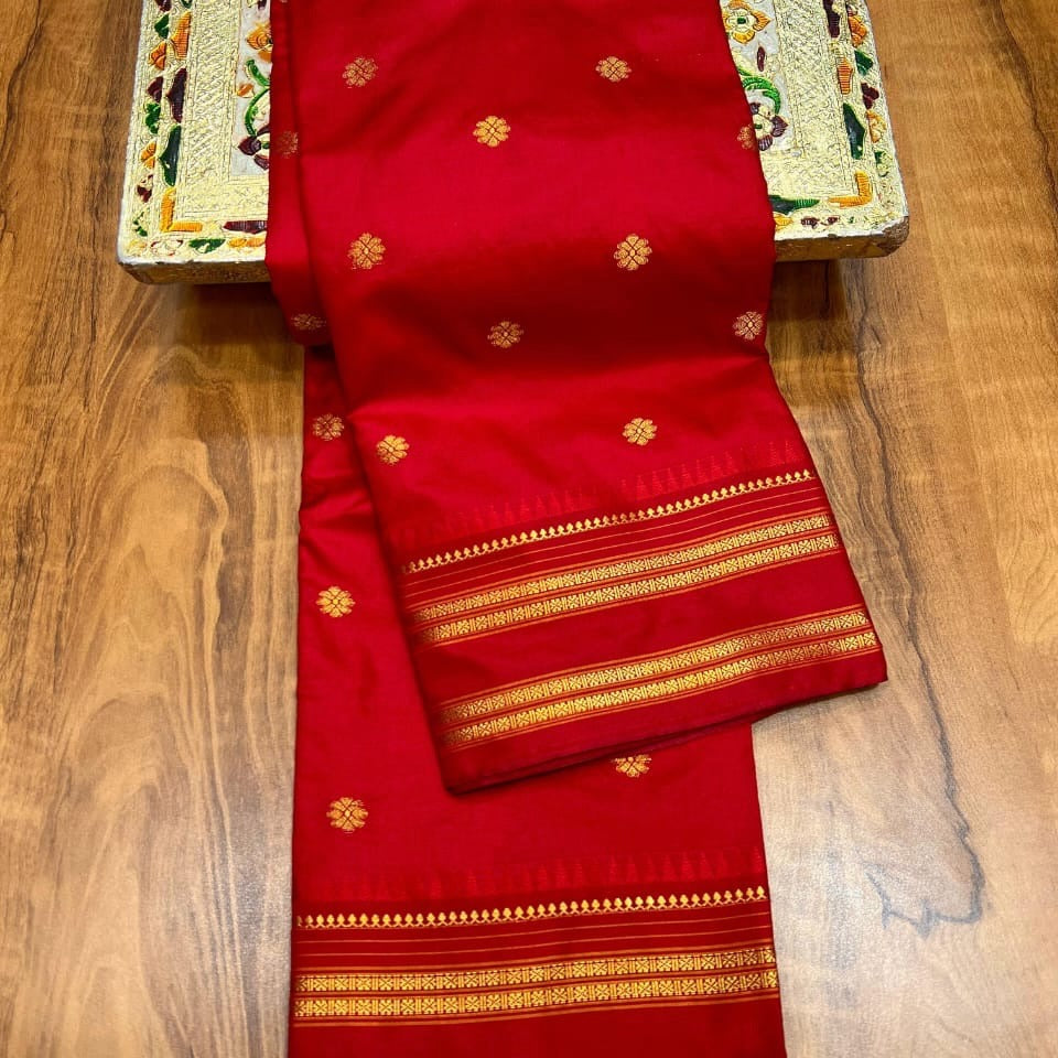 Narayanpeth Silk Saree with Stitched Blouse – Traditional Marathi Look