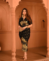 Cotton Rayon Black Ghunghroo Foil Shirtdress