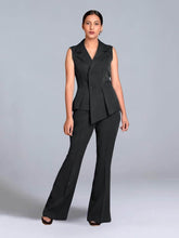 Black Crepe Asymmetrical Fitted Co-Ord Set