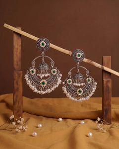 Anahita Heritage Pearl Chandbali Earrings