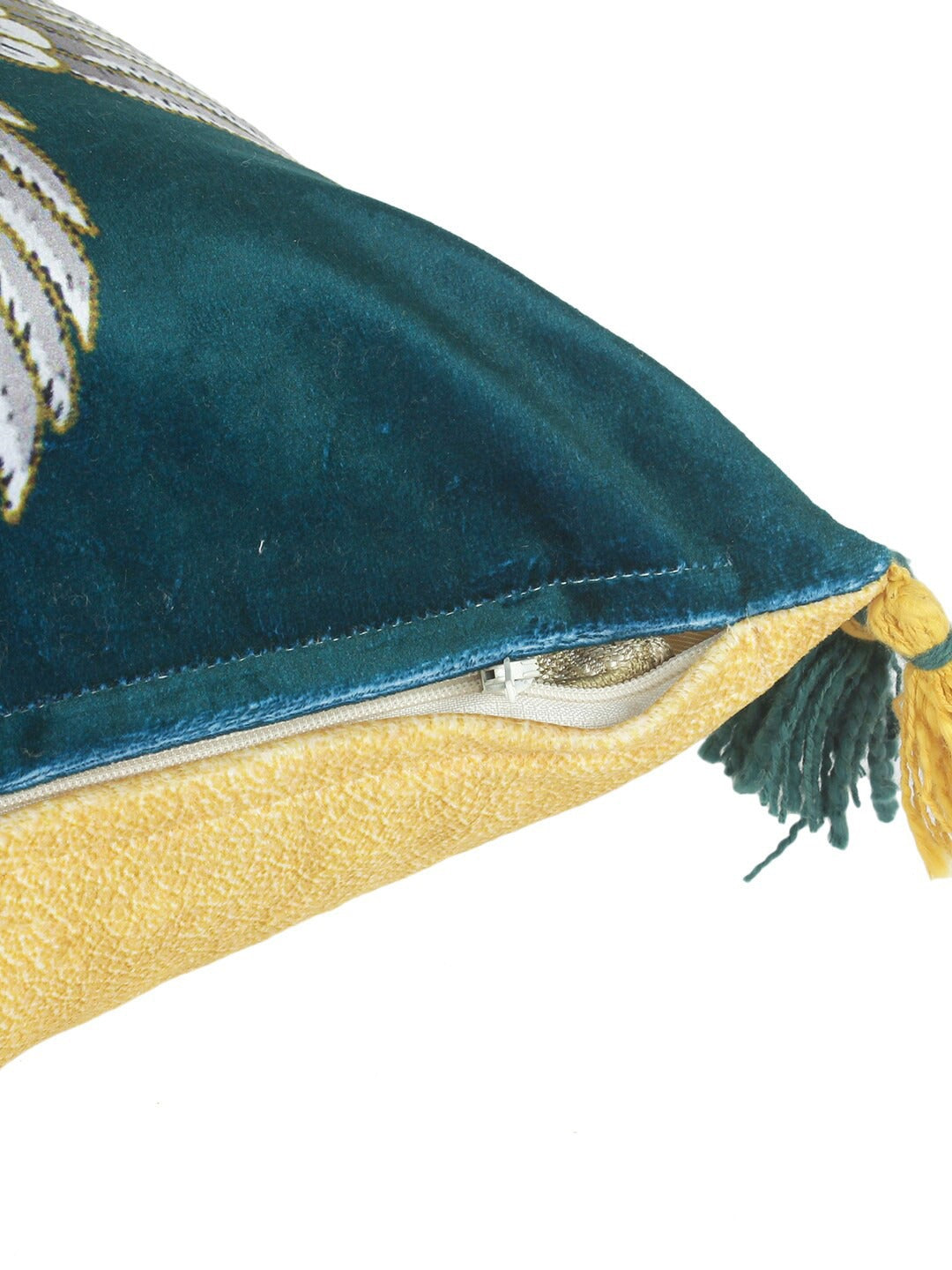 Yellow Velvet Embroidered 2-Piece Cushion Covers