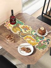 Yellow Green Beaded Floral Table Runner