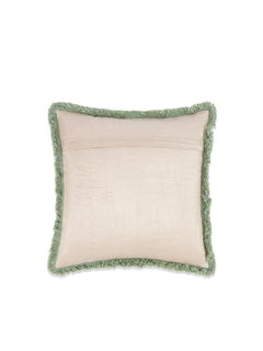 Red Green Floral Embroidered Cushion Cover
