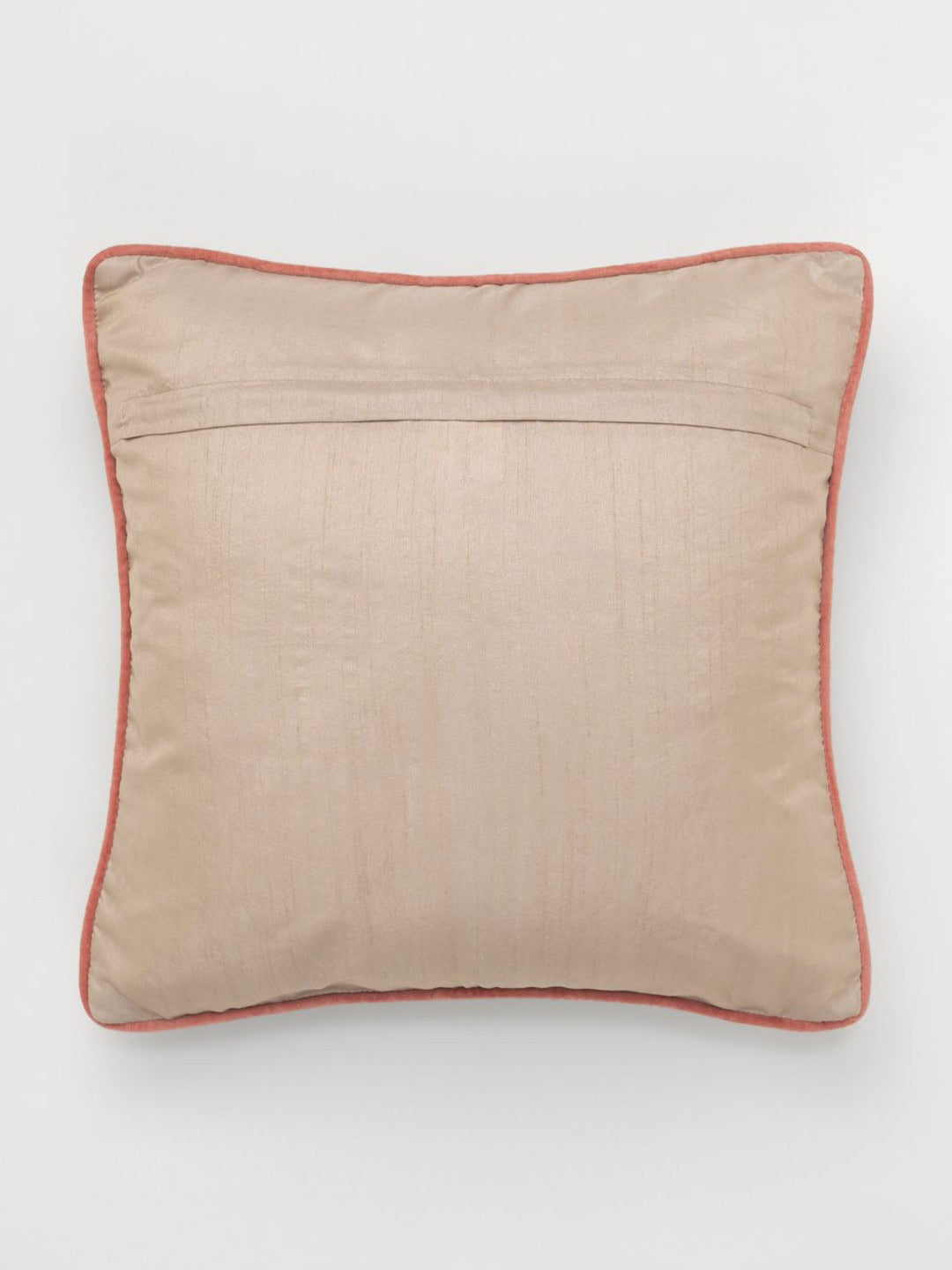 Green Brown Peacock Embroidered Cushion Cover