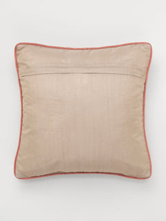 Green Brown Peacock Embroidered Cushion Cover