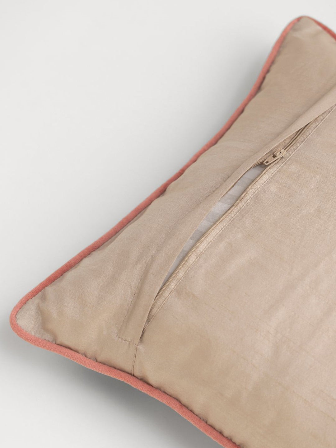Green Brown Peacock Embroidered Cushion Cover