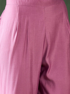 Silk Blend Purple Mirror Work Kaftan