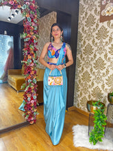 Aqua Beach Carnival Crepe Indo western Set
