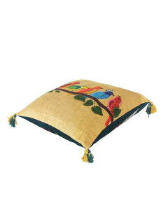 Yellow Velvet Embroidered 2-Piece Cushion Covers