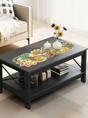 Yellow Green Beaded Floral Table Runner