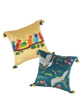Yellow Velvet Embroidered 2-Piece Cushion Covers