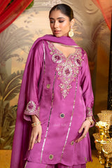 Pink Zeenat Crepe Palazzo Set