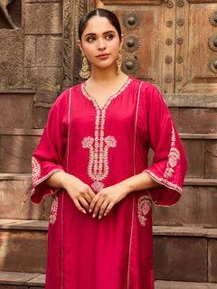 Organza Pink Dupatta Featuring Delicate Lace Work