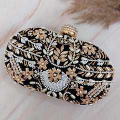 Black Bridal Ethnic Clutch