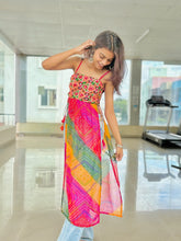 Multi Boho Bloom Bandhej Tie Kurti