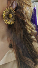 Rust Beige Cotton Linen Doodle Art Co-Ord Set with Handbag