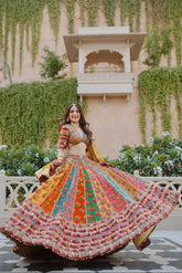 Multicolored Taffeta Silk Designer Lehenga Choli
