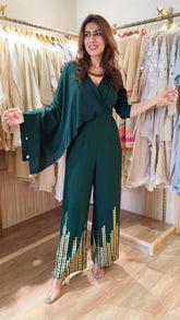 Rayon Green Drape Raveena Jumpsuit