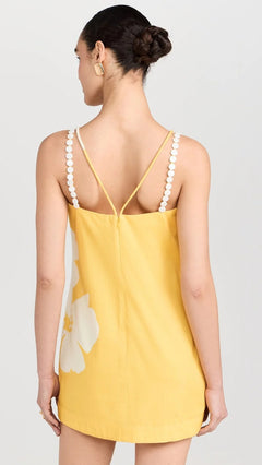 Yellow Cotton Floral Print Dress