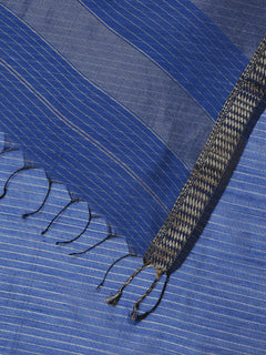 Indigo Blue Maheshwari Cotton Silk Saree