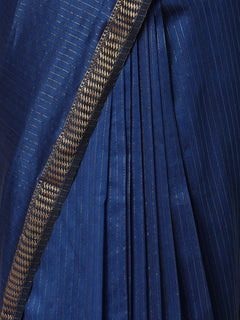 Indigo Blue Maheshwari Cotton Silk Saree