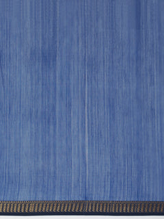 Indigo Blue Maheshwari Cotton Silk Saree