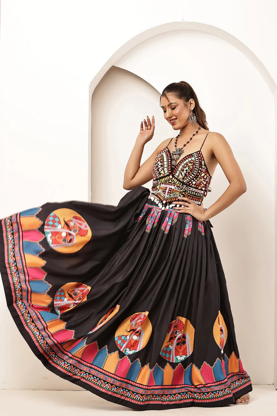 Garba Queen Designer Mirror Work Lehenga Choli Set