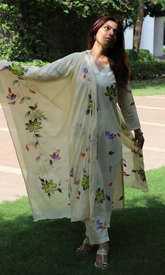 Ivory Bloom Women's Cotton Suit Set