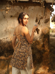 Hand block printed Kalamkari kurti