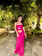 magenta evening gown