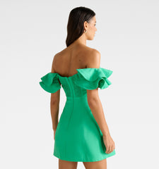 Bardot neckline dress