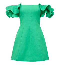 linen blend mini dress