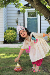 Krishna Embroidered Kurta Dhoti for Kids