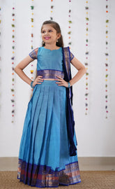 Kumaari Sky Blue Half Saree