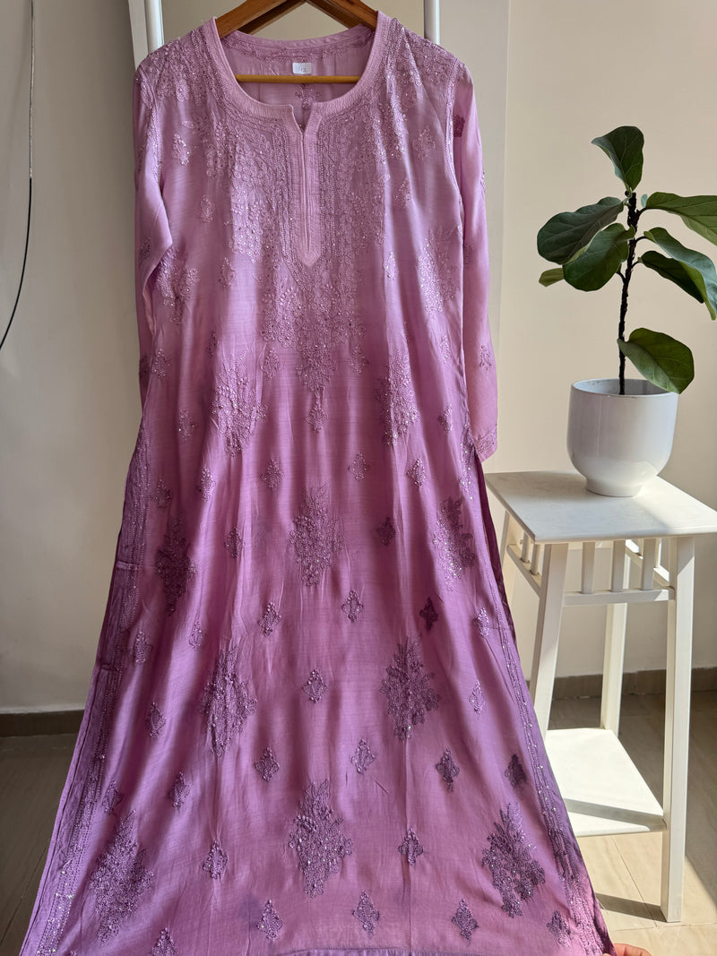 Lavender Ombre Muslin Kurti